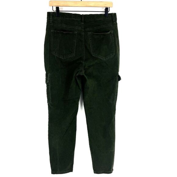 Loft Cargo Pants Size 10/30 Womens Olive Green Utility Zip Ankle Chino Stretch - Picture 5 of 8